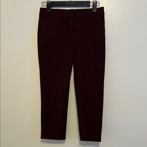 LOFT Burgundy Ankle Pants